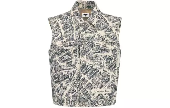 Жилет женский Dior с карманами, серый / белый