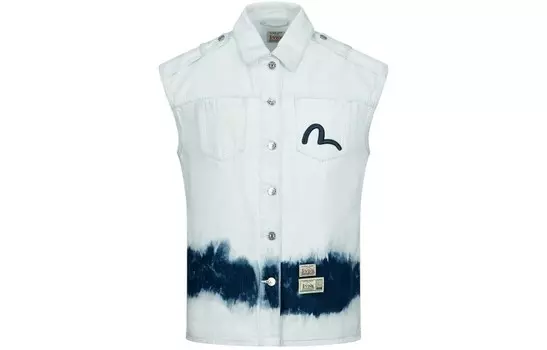 Жилет женский джинсовый синий Evisu