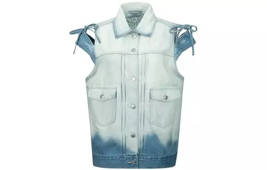 Жилет женский джинсовый синий Evisu