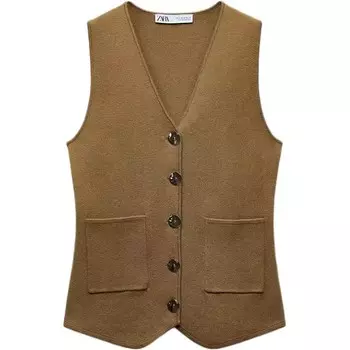 Жилет женский коричневый Zara