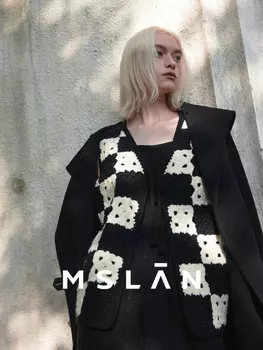 Жилет женский MSlan на шнуровке, черный / белый