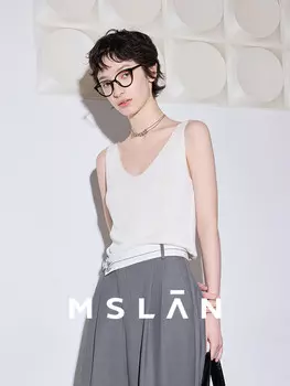 Жилет женский Mslan с V-образным вырезом, голубой