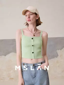 Жилет женский MSlan, зеленый / оранжевый