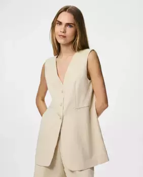 Жилет женский Pieces, бежевый