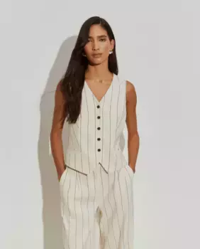 Жилет женский полосатый с внутренней подкладкой Lion of Porches, цвет Crema