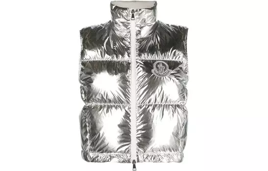 Жилет женский серебристый Moncler, серебряный
