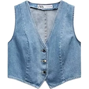 Жилет женский средний синий Zara
