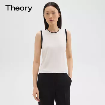 Жилет женский Theory с круглым вырезом, черный / слоновая кость