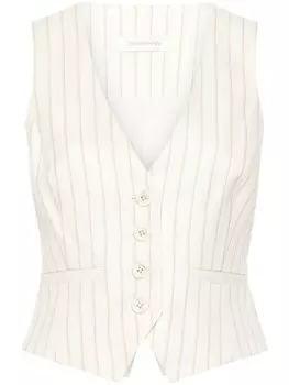 Жилет ZIMMERMANN в тонкую полоску с узором «елочка», серый