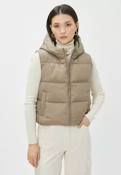 Жилет ZIPPER HOODED POCKET PUFFER Koton, цвет brown