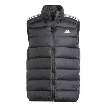 Жилеты Essentials 3 полоски легкий пуховый жилет Adidas, черный