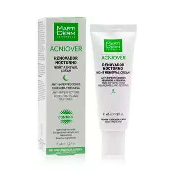 Жирная кожа с прыщами Renovador Noche Acniover Martiderm, 40 ml