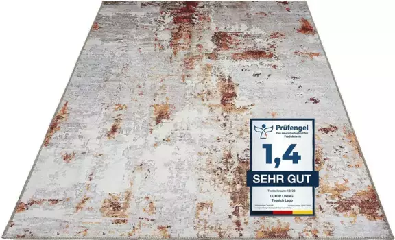 Живой ковер LUXOR "Lago", прямоугольный, складной ковер, современный дизайн, можно стирать, подходит для использования внутри и снаружи помещения LUXOR living 160х230 см, цвет grau-rost