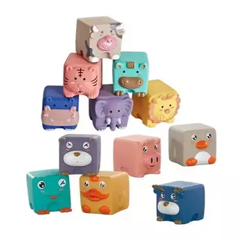 Животные - мягкие сенсорные блоки 12 шт. HABARRI