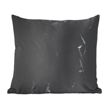 Животные MuchoWow - черная пантера крупным планом - 60x60 см - чехол на подушку - хлопчатобумажная ткань - декоративные чехлы на подушки