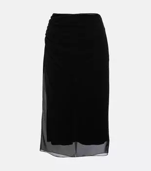 Жоржетовая юбка миди Prada, черный