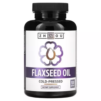 Zhou Nutrition Льняное масло холодного отжима, 100 мягких таблеток