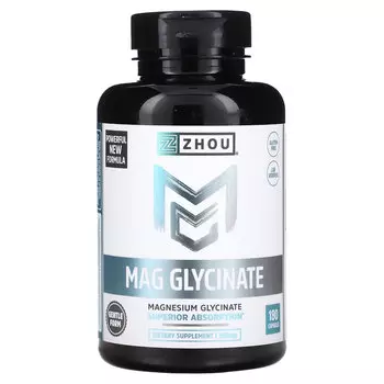 Zhou Nutrition, Магний глицинат, 87 мг, 180 капсул