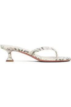 Жюльетт стринги 45 босоножки на каблуке Amina Muaddi, цвет print snake natural