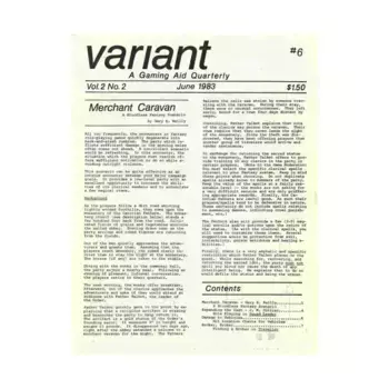 Журнал Vol. 2, #2 "Merchant Caravan Scenario, Hit Location Charts for Vehicles, Finding a Broker in Traveller", Variant Magazine