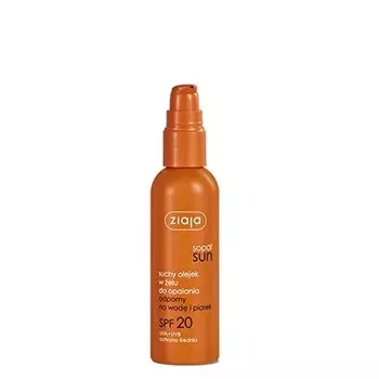 Ziaja Sopot Sun Dry Oil-Gel для загара Водостойкий пескозащитный SPF 20 90мл