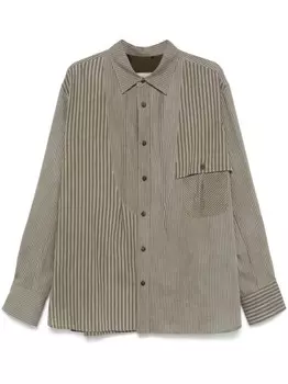 Ziggy Chen полосатая рубашка, зеленый