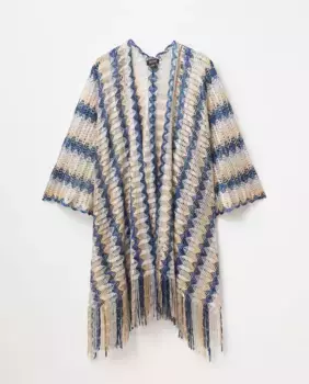 Зигзагообразное красное кимоно Sfera, синий