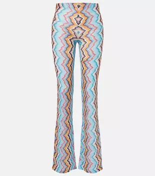 Зигзагообразные расклешенные брюки с высокой талией Missoni, разноцветный