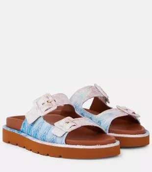 Зигзагообразные сандалии с эффектом омбре Missoni, Blue Ocean