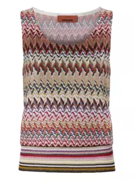 Зигзагообразный трикотажный топ Missoni, красный