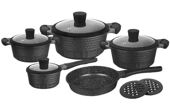 ZILNER Набор кастрюль из 11 предметов Набор кастрюль для приготовления пищи с мраморным покрытием Zl-8514