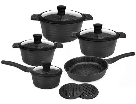 ZILNER Набор кастрюль из 11 предметов Набор кастрюль для приготовления пищи с мраморным покрытием Zilner Zl-8513