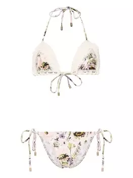 ZIMMERMANN бикини Halliday в технике кроше, нейтральный цвет