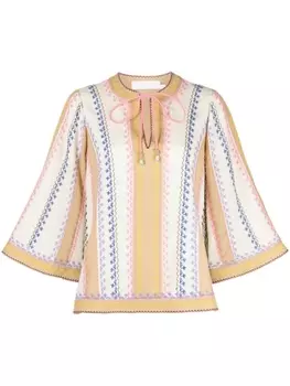 ZIMMERMANN блузка August с вышивкой, нейтральный цвет