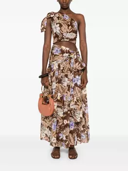 ZIMMERMANN блузка Coco на одно плечо, коричневый