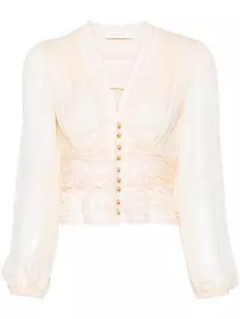 ZIMMERMANN блузка Natura с V-образным вырезом, нейтральный цвет