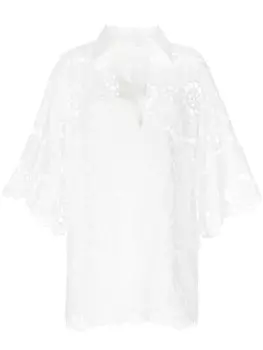 ZIMMERMANN блузка с цветочной вышивкой, белый