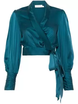 ZIMMERMANN блузка с запахом из шелка, синий