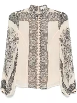 ZIMMERMANN блузка Sunray со складками, нейтральный цвет