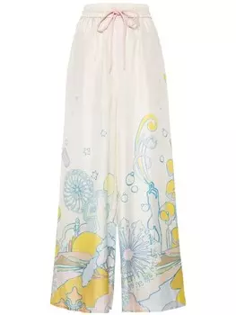 ZIMMERMANN брюки палаццо Pop с графичным принтом, нейтральный цвет