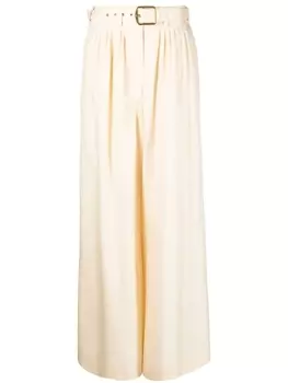 ZIMMERMANN брюки палаццо со складками, нейтральный цвет