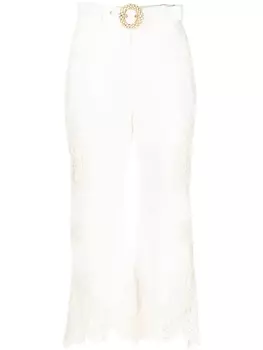 ZIMMERMANN брюки Tiggy с вышивкой, нейтральный цвет