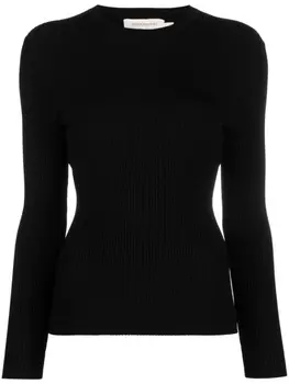 ZIMMERMANN джемпер в рубчик с круглым вырезом, черный