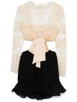 ZIMMERMANN иллюстрация Платье мини с оборками, нейтральный цвет