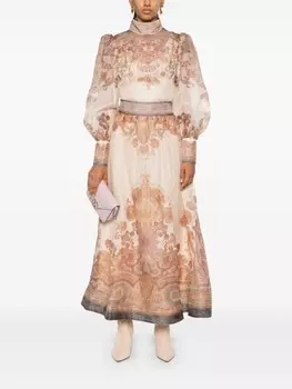 ZIMMERMANN иллюстрация юбка миди, нейтральный цвет