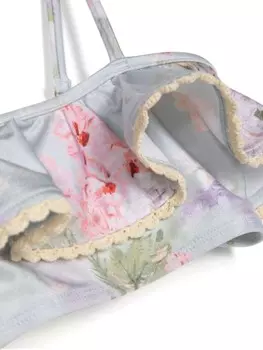 ZIMMERMANN Kids бикини Halliday с оборками, синий