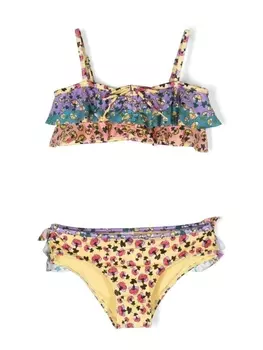 ZIMMERMANN Kids бикини Tiggy с оборками, желтый