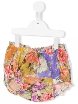 ZIMMERMANN Kids блумеры с цветочным принтом, оранжевый