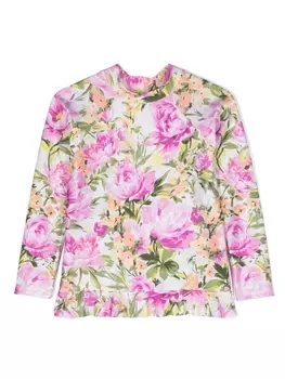 ZIMMERMANN Kids футболка для плавания с цветочным принтом, фиолетовый