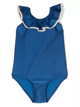 ZIMMERMANN Kids купальник с открытой спиной, синий